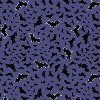 Lewis & Irene Castle Spooky - Bats On Blue