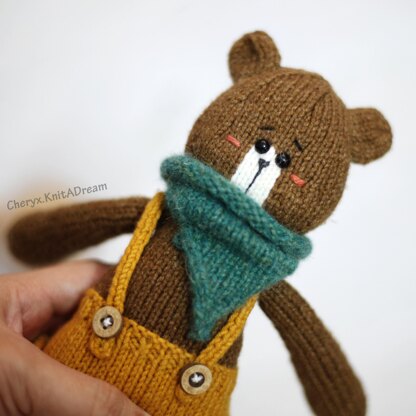 Bear Knitting Pattern - Knitted Bear Mason