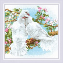 Riolis White Doves Cross Stitch Kit - 25cm x 25cm