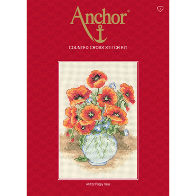 Anchor XS Starters - Poppy Vase Cross Stitch Kit