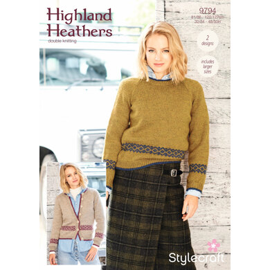 Sweater and Cardigan in Stylecraft Highland Heathers - 9794 - Downloadable PDF