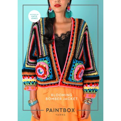 Blooming Bomber Jacket : Jacket Crochet Pattern for Women in Paintbox Yarns Aran Yarn