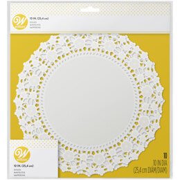Wilton Lacy Floral 10-Inch Bright White Paper Doilies, 10-Count
