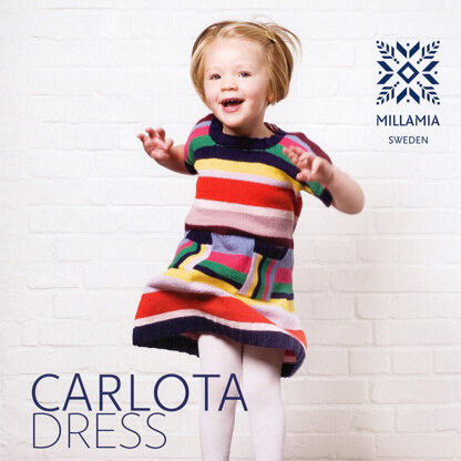 "Girls' Carlota Dress" - Dress Knitting Pattern For Girls in MillaMia Naturally Soft Merino