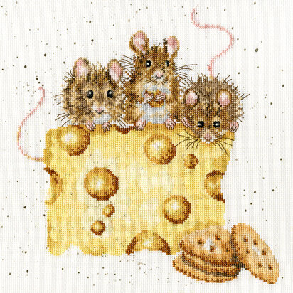 Bothy Threads Hannah Dale - Crackers About Cheese Cross Stitch Kit - 26cm x 26cm