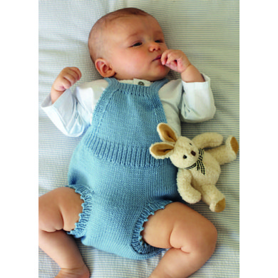 "Romper Dress" : Dress Knitting Pattern for Babies in Debbie Bliss Sport Yarn