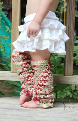 Scallops and lace baby leg warmers