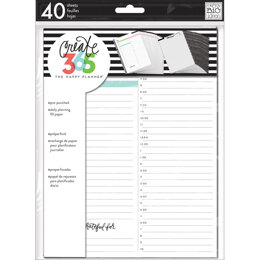 The Happy Planner Medium Fill Paper 40/Pkg - White Daily
