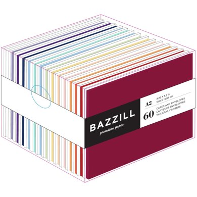 Bazzill Value Pack Cards W/Envelopes 4.25"X5.5" 60/Pkg - Brights