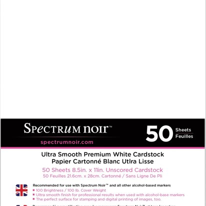 Crafter's Companion Spectrum Noir Ultra Smooth Premium Cardstock 8.5"X11" 50/Pkg - White