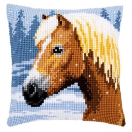 Vervaco Horse in the Snow Cross Stitch Cushion Kit