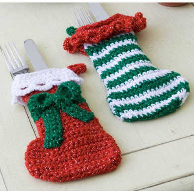 Elf Stockings in Red Heart Holiday - WR1885EN - Downloadable PDF