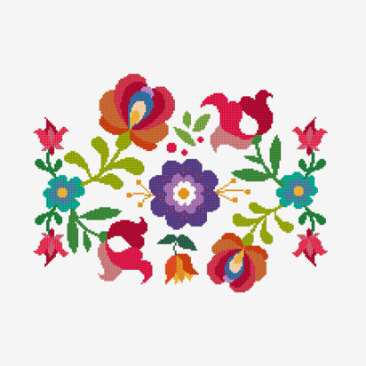 Summer Mexican Flowers in DMC - PAT0586 -  Downloadable PDF