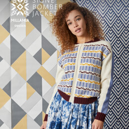 Signe Bomber Jacket - Knitting Pattern For Women in MillaMia Naturally Soft Merino by MillaMia