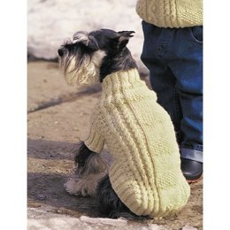 Cables and Hearts Dog Coat in Patons Canadiana