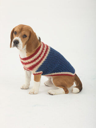 The Patriot Dog Sweater in Lion Brand Heartland - L32376
