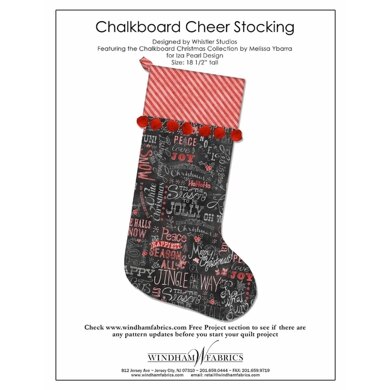 Windham Fabrics Chalkboard Cheer Stocking - Downloadable PDF