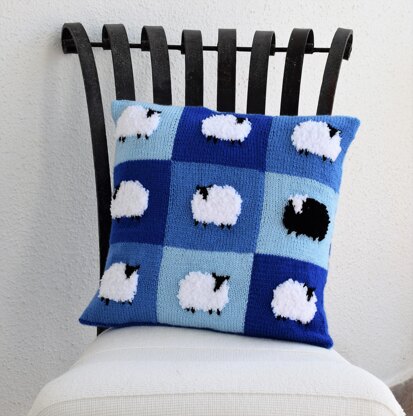 Patchwork Flock of Sheep Cushion