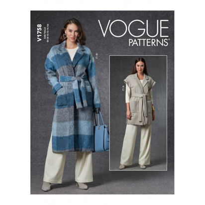 Vogue Misses' Vest, Jacket, Belt & Pants V1758 - Sewing Pattern