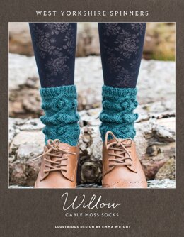 Willow Cable Moss Socks  in West Yorkshire Spinners Illustrious - DBP0033 - Downloadable PDF