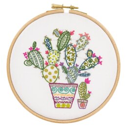 Un Chat Dans L'Aiguille Cactus Contemporary Printed Embroidery Kit
