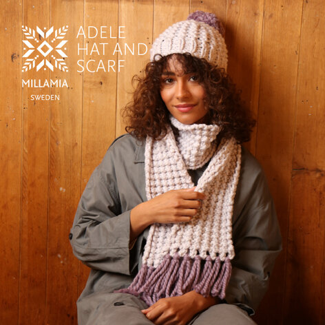 Adele Hat & Scarf - Knitting Pattern For Women in MillaMia Naturally Soft Super Chunky by MillaMia