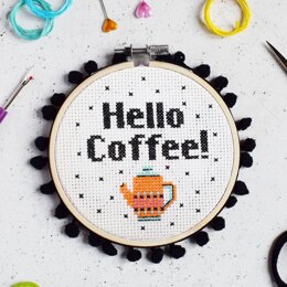 The Make Arcade Midi Cross Stitch - Hello Coffee - 4in