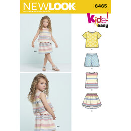 New Look Child's Easy Top, Skirt and Shorts 6465 - Paper Pattern, Size A (3-4-5-6-7-8)