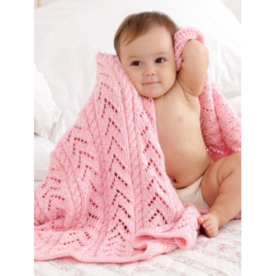 Little Girl Pink Baby Blanket in Caron Simply Soft - Downloadable PDF