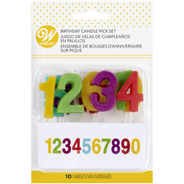Wilton Rainbow Number Birthday Candle Pick Set, 10-Pack