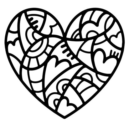 Woodware Doodle Heart Stencil 5.5in x 5.25in