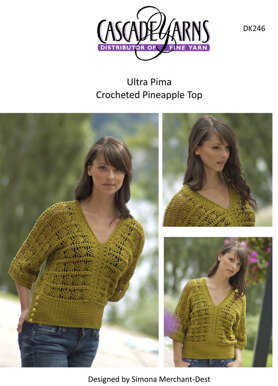 Crocheted Pineapple Top in Cascade Ultra Pima - DK246