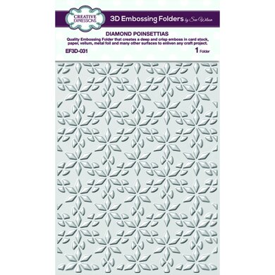 Creative Expressions Diamond Poinsettias 3D Embossing Folder 5.75in x 7.5in
