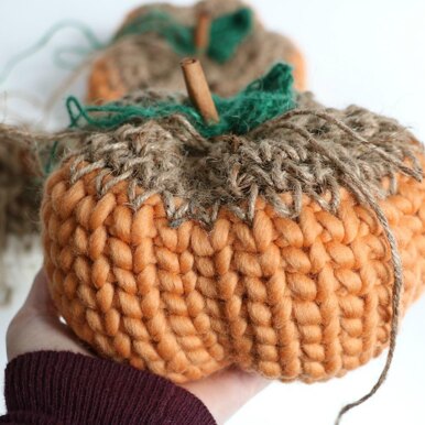 Knit Look Rustic Pumpkin