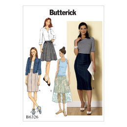 Butterick Misses' Raised-Waist or Elastic-Waist Skirts B6326 - Sewing Pattern