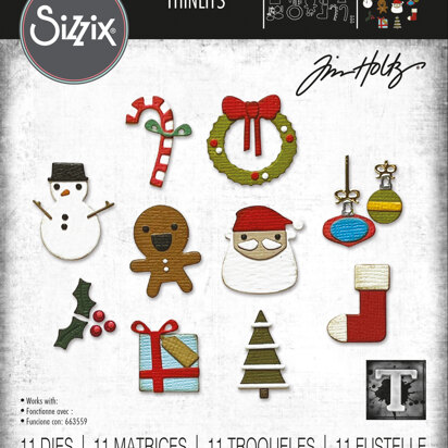 Sizzix Thinlits Die Set - Christmas Minis by Tim Holtz