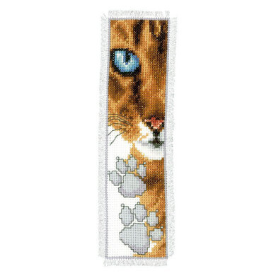 Vervaco Cat Close-Up Bookmark Cross Stitch Kit - 6cm x 20cm