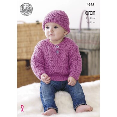 Sweater, Trousers, Hat & Mittens in King Cole Comfort Aran - 4645 - Downloadable PDF