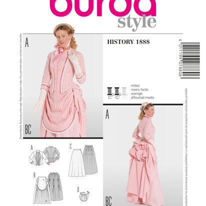 Burda Style, History 1888 B7880 - Paper Pattern, Size 10-22