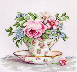 Luca-S Blooms in a Teacup Cross Stitch Kit