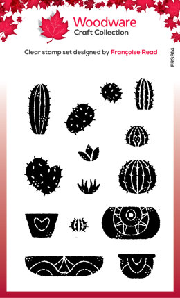 Woodware Clear Singles Build A Cactus 4 in x 6 in Stamp