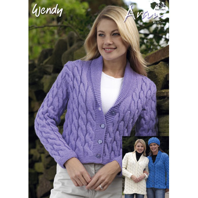 Cable Jackets & Hat in Wendy Aran with Wool 400g - 5202