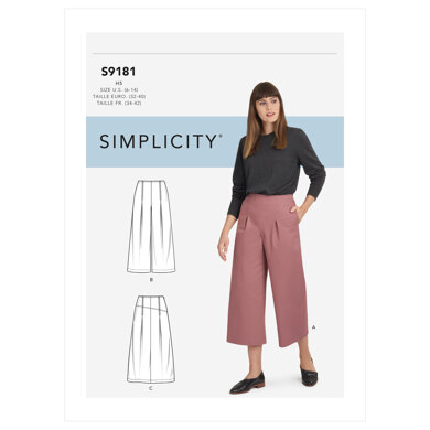 Simplicity Misses' Cropped Pants & Skirt S9181 - Sewing Pattern