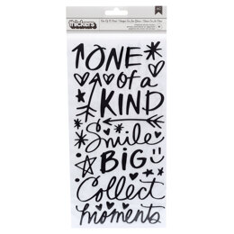 American Crafts Thickers Vicki Boutin Field Notes Phrase One of a Kind Chipboard Black (91 Piece)