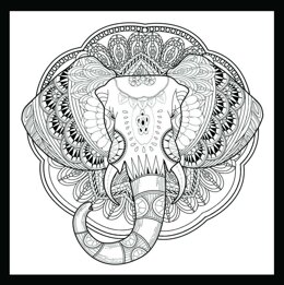 Design Works Zenbroidery Elephant Printed Embroidery Kit