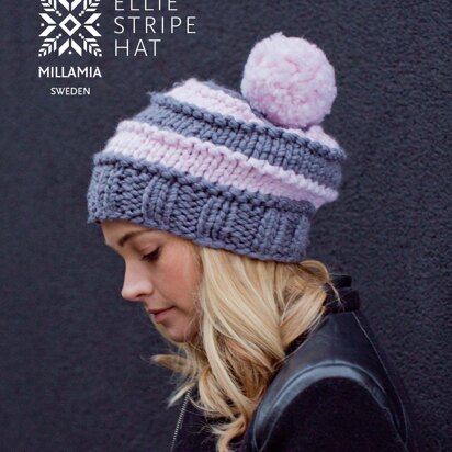 Ellie Stripe Hat - Knitting Pattern in MillaMia Naturally Soft Super Chunky