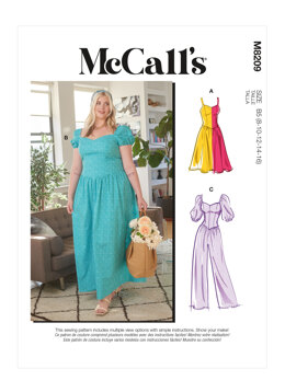 McCall's Misses' & Women's Dresses & Jumpsuit M8209 - Sewing Pattern