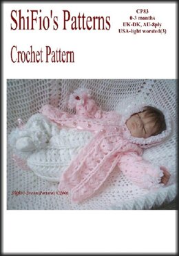 Crochet Pattern baby hooded jacket & trousers UK & USA Terms #83