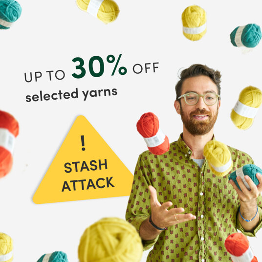 Up to 30 percent off yarns in stash attack!