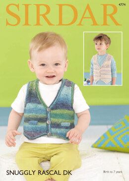 Plain and Textured Waistcoats in Sirdar Snuggly Rascal DK - 4774 - Downloadable PDF